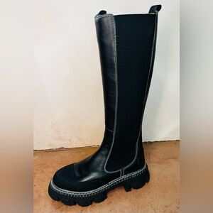 GANNI Cleated Chelsea High Boots